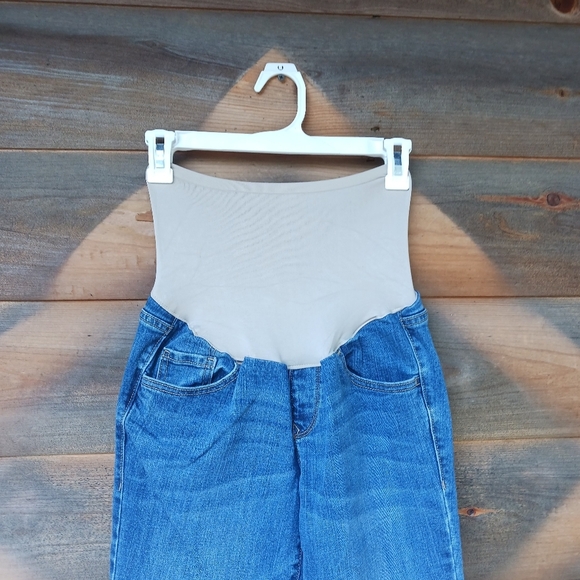 Old Navy Women's Maternity Stretch Jeans 2 Long Bootcut Full Panel Light Wash - Picture 2 of 6